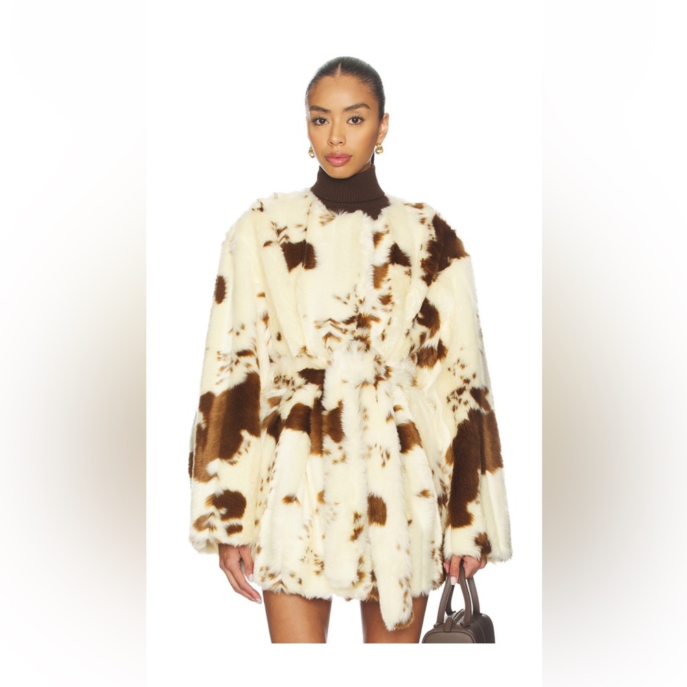 Stylish Cream and Brown Women's Coat